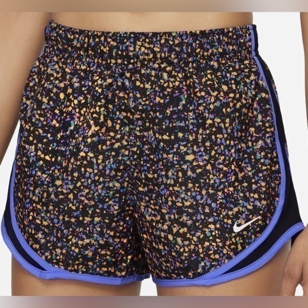 Nike Tempo Clash Icon Black Multicolor Print Running shorts Women’s size XS